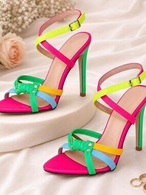 Colorful Heels for Women, Unique Heels, Dress Sandals - NWT - 7.5